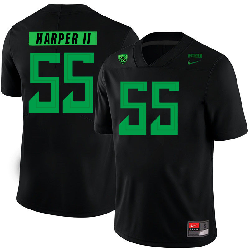 Men #55 Marcus Harper II Oregon Ducks College Football Jerseys Stitched Sale-Black
